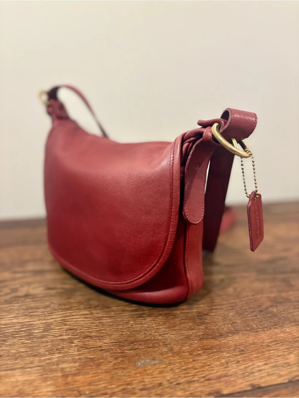 RARE COACH 4150 burgundy Fletcher Flap Shoulder Bag